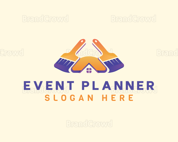 Paint Brush Roof Logo