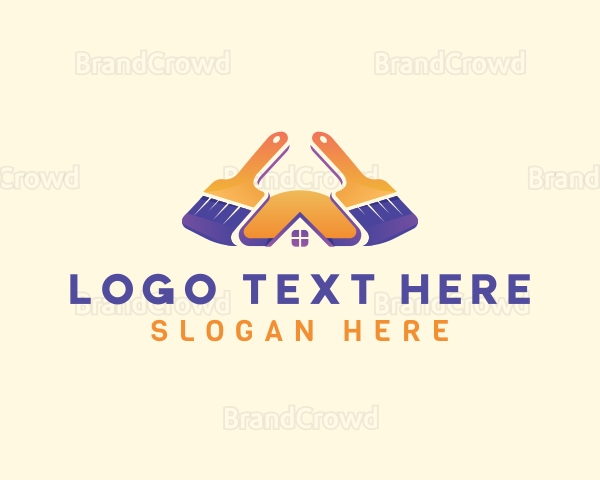 Paint Brush Roof Logo