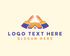 Handyman - Paint Brush Roof logo design