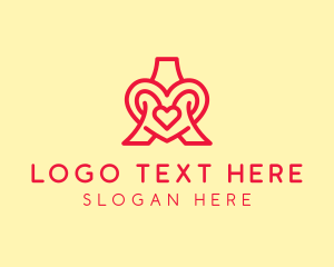 Dating Forum - Heart Tower Letter A logo design