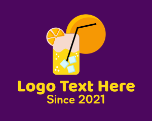 Straw - Iced Orange Drink logo design