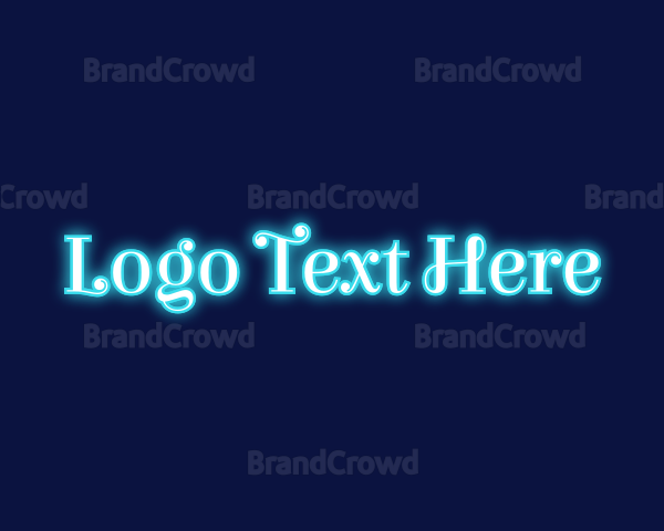 Blue Neon Light Logo