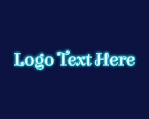 Pop Culture - Blue Neon Light logo design