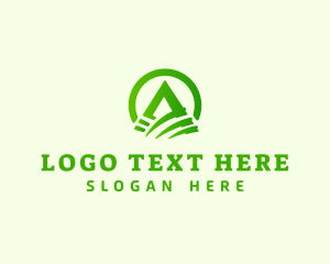 Botanist - Farm Mountain Letter A logo design