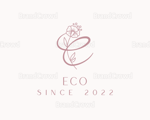 Botanical Letter E Logo