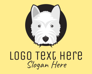 Scottish - White Grey Terrier Dog logo design
