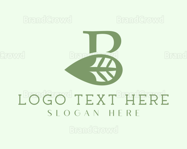 Organic Leaf Letter B Logo