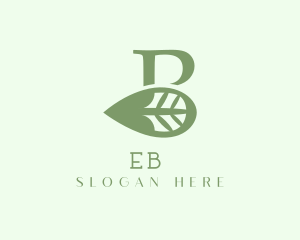 Organic Leaf Letter B Logo