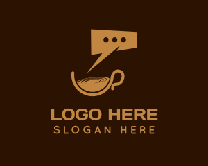 Hot Coffee - Coffee Brewery Chat logo design