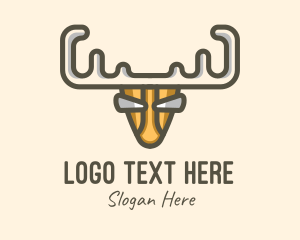 Forest Animal - Wild Moose Antlers logo design