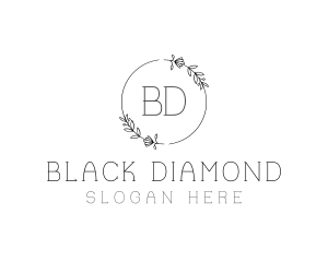 Ornamental Floral Wedding logo design