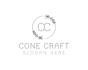 Ornamental Floral Wedding logo design