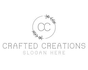 Ornamental Floral Wedding logo design