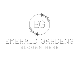 Ornamental Floral Wedding logo design