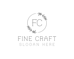 Ornamental Floral Wedding logo design