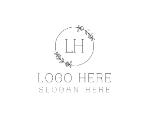 Ornamental Floral Wedding logo design