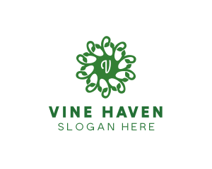 Nature Vines Leaf logo design