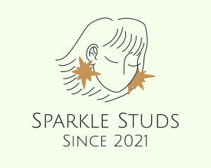 Woman Sparkle Earrings  logo design