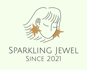 Woman Sparkle Earrings  logo design