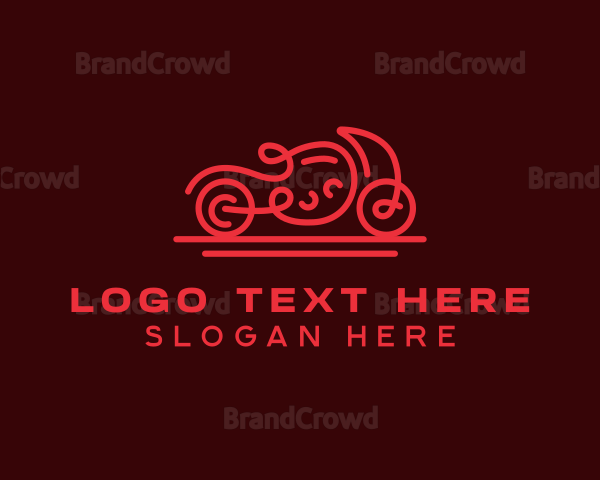 Minimalist Red Motorcycle Logo