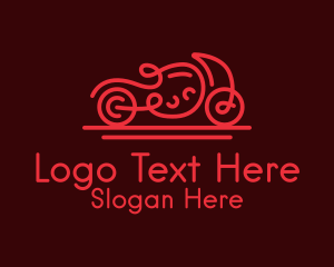 Transport System - Minimalist Red Motorcycle logo design