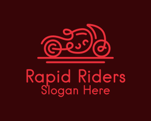 Minimalist Red Motorcycle  logo design