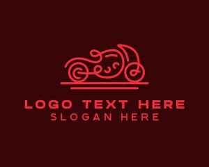 Delivery - Minimalist Red Motorcycle logo design