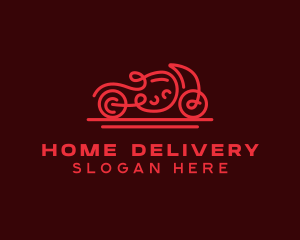 Minimalist Red Motorcycle  logo design