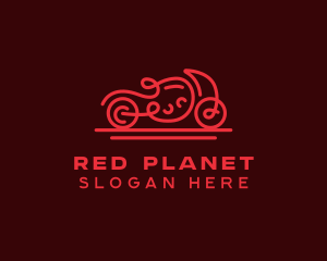 Minimalist Red Motorcycle  logo design