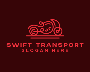 Minimalist Red Motorcycle  logo design