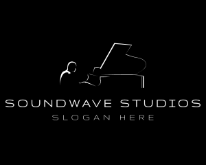 Recording - Piano Musician Concert logo design