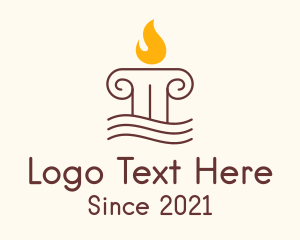 Legal Service - Greek Column Candle logo design