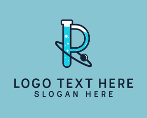 Test Tube - Letter P Science Experiment logo design