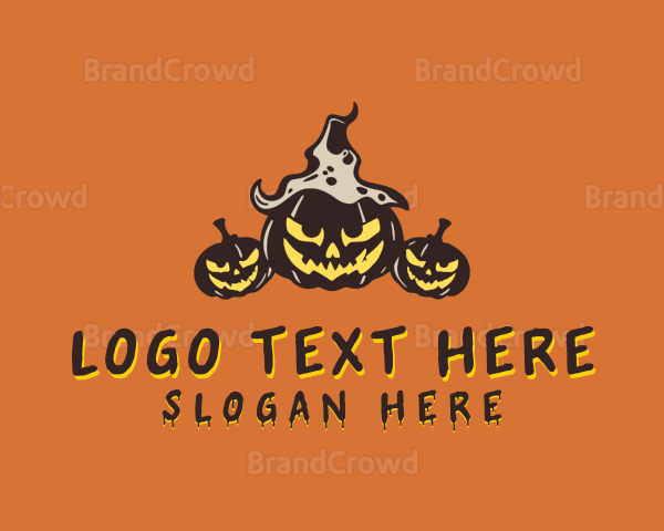 Scary Halloween Pumpkin Logo