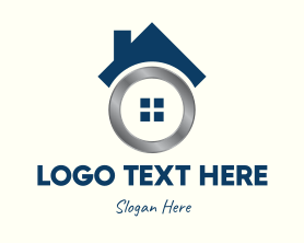 House And Lot - Metallic Real Estate Home logo design