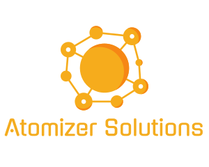 Orange Science Molecule logo design