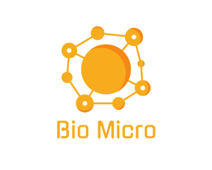 Microbiology - Orange Science Molecule logo design