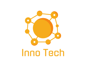 Innovative - Orange Science Molecule logo design