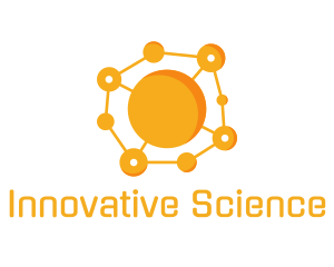 Orange Science Molecule logo design