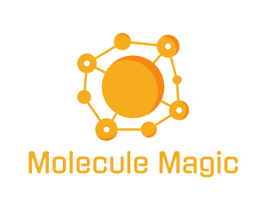 Orange Science Molecule logo design