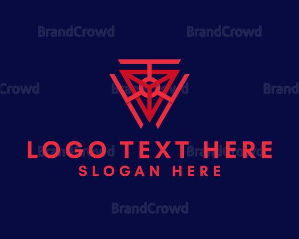 Geometric Industrial Triangle Logo