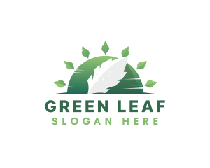 Leaf Sun Nature logo design