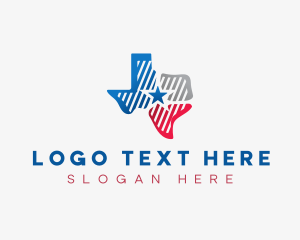 America - Texas State Map logo design