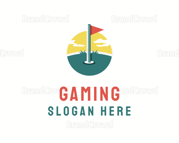 Golf Sports Flag Logo