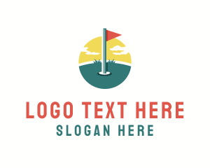 Flag - Golf Sports Flag logo design