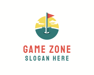 Golf Sports Flag  Logo