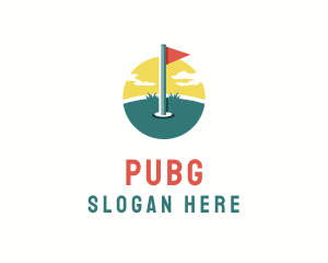 Golf Sports Flag  Logo