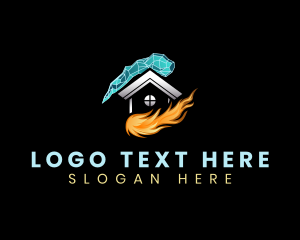 Heat - Heating Cooling Home logo design