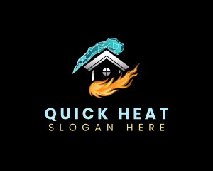 Heating Cooling Home logo design