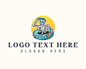 Skeleton - Summer Beach Skeleton logo design